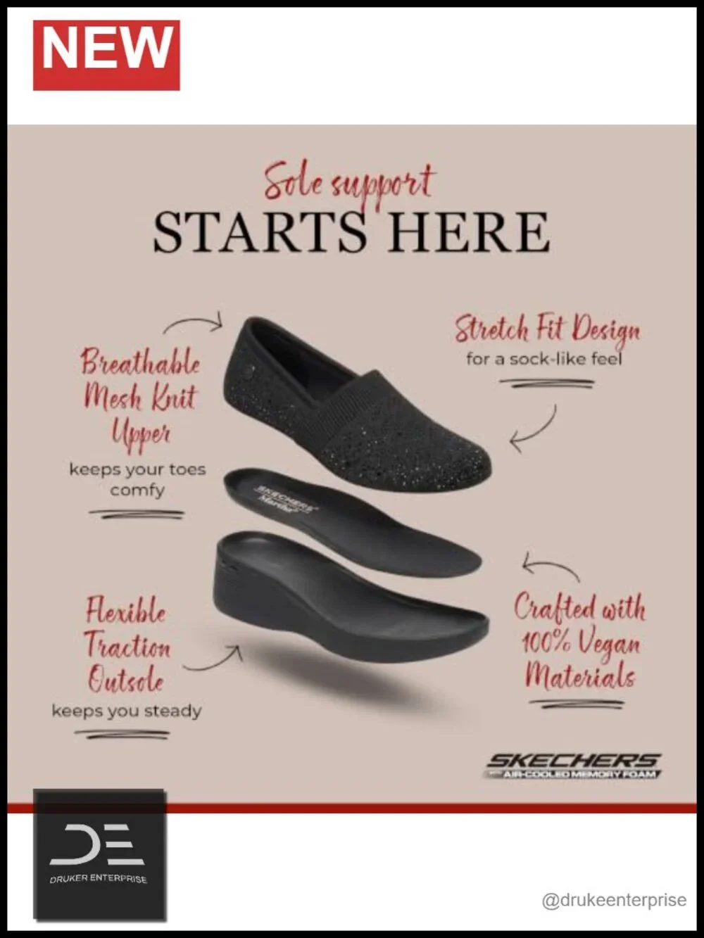 Skechers Martha Stewart Wedge Loafer Slip-On Memory Foam Mesh Sparkle